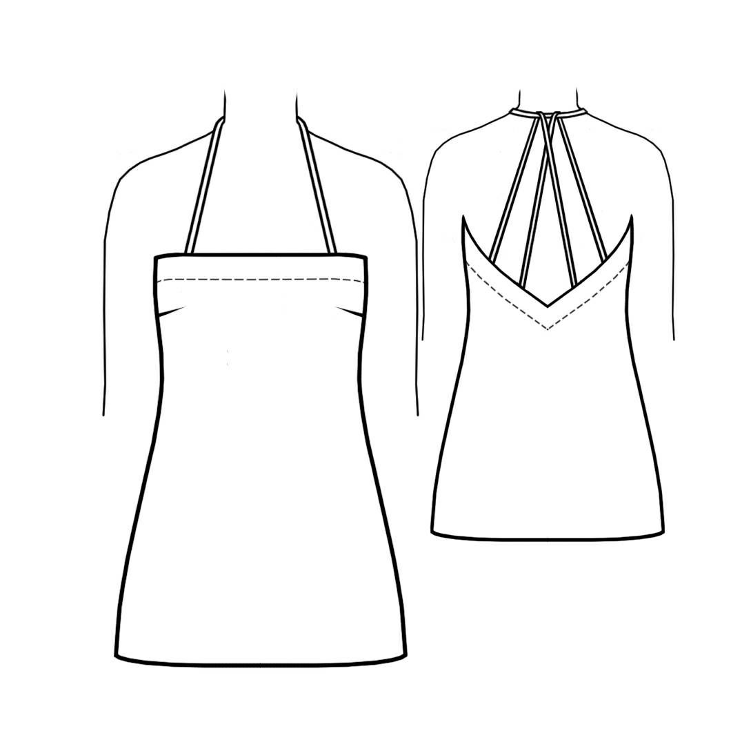 Моделирование платья с тонкими лямками