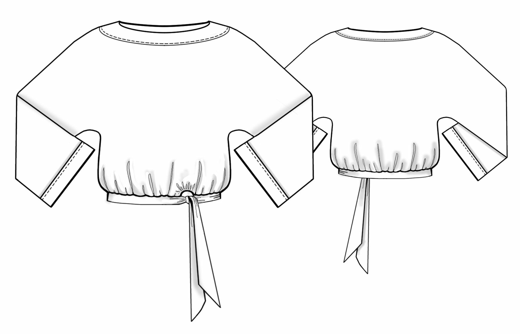 Моделирование блузхки с цельнокроенным рукавом