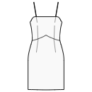 连衣裙 缝纫花样 - 装饰腰缝连衣裙