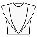Платье Выкройки для шитья - Рельефный шов полочки от плеча к центру талии с воланом