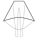 All dart points + high waist seam Sewing Patterns - High-low (ANKLE) semi circular skirt