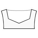 ドレス 縫製パターン - 幾何学的なハートボートのネックライン