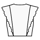 Платье Выкройки для шитья - Рельефный шов спинки от плеча к талии с воланом