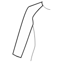 Kleid Schnittmuster - Raglanärmel mit 1 Naht, volle Länge