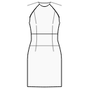 Kleid Schnittmuster - Kleid mit Raglanärmeln und Tailleneinsatz
