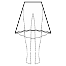 Tous les points de pinces + couture taille haute Patrons de couture - Jupe haute basse 1/3 cercle (MIDI)