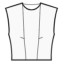 ドレス 縫製パターン - プリンセスシーム：ウエスト中央からネックライン+ダーツ