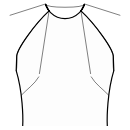 ドレス 縫製パターン - フロントフレンチダーツとネックダーツ