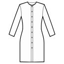 Платье Выкройки для шитья - Втачная планка с пуговицами до низа