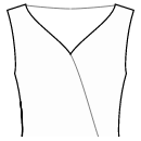 ドレス 縫製パターン - ボートネックライン、標準的なV字型ラップ