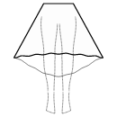All dart points + high waist seam Cartamodelli - Gonna semicircolare alta bassa (MAXI).