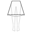 All dart points + high waist seam Patrones de costura - Falda alta-baja (DEBAJO DE LA RODILLA) 1/3 círculo