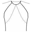 ドレス 縫製パターン - プリンセスシーム：ネックラインの中央からサイドシームまで
