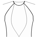 Kleid Schnittmuster - Prinzessnaht vorne: Ausschnitt bis Taillenmitte