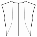 Robe Patrons de couture - Découpes princesses de dos: haut de l&#039;encolure / côté de la taille