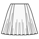 All dart points + high waist seam Sewing Patterns - 1/3 circle 6 panel skirt with two pleats