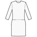 ドレス 縫製パターン - ポケット付きヒップシーム