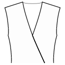 ドレス 縫製パターン - ラップ効果のあるディープVネックライン