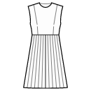 All dart points + high waist seam Sewing Patterns - Pleated skirt with high waist seam