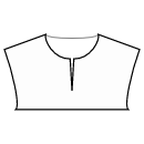 衬衫 缝纫花样 - 窄开衩标准领口