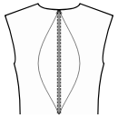 Robe Patrons de couture - Découpes princesses de dos: centre de l&#039;encolure / centre de la taille