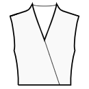 ドレス 縫製パターン - ラップ効果とハイカラーのスタンダードVネックライン