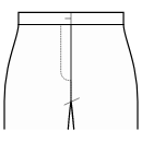 ズボン 縫製パターン - ストレートベルト、フロントジッパー