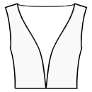 衬衫 缝纫花样 - 心形领口到腰部