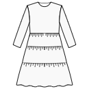连衣裙 缝纫花样 - 高腰三层裙