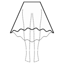 All dart points + high waist seam Sewing Patterns - High-low (MAXI) circular skirt