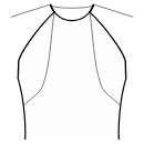 ドレス 縫製パターン - プリンセスシーム：ネックラインからサイドシームまで
