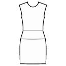 ドレス 縫製パターン - ミッドヒップのストレートヨーク