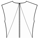 Robe Patrons de couture - Découpes princesses de dos: centre de l&#039;encolure / côté de la taille