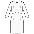 连衣裙 缝纫花样 - 装饰性高腰接缝连衣裙