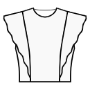 Платье Выкройки для шитья - Рельефный шов полочки от плеча к талии с воланом