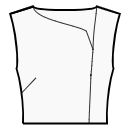ブラウス 縫製パターン - 非対称のフロントピース