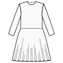 连衣裙 缝纫花样 - 腰部1/3圈裙