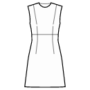 Kleid Schnittmuster - A-Linien-Kleid mit hoher Taillennaht und Abnähern