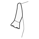 ドレス 縫製パターン - ムートンスリーブ、長さ1/2、フリル付き