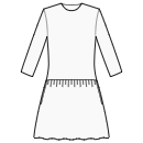 Vestido Patrones de costura - Falda fruncida en cintura baja