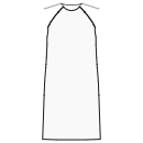 ドレス 縫製パターン - チュニックドレス（ダーツなし、ストレートサイドシーム）