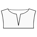 衬衫 缝纫花样 - Vの控えめなボートネックライン