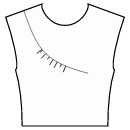 ドレス 縫製パターン - ギャザー付き斜めダーツ