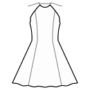 Vestido Patrones de costura - Sin costura en la cintura, falda con paneles de 1/2 círculo