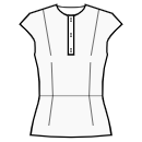 Блузка Выкройки для шитья - Втачная планка-поло с пуговицами