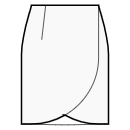 ドレス 縫製パターン - ラップ効果と丸みを帯びた裾のストレートスカート