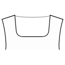 ジャンプスーツ 縫製パターン - 深い馬蹄形のネックライン