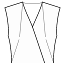 ドレス 縫製パターン - ダーツ：トップエッジとサイドウエスト