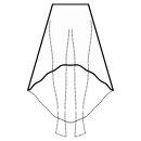 All dart points + high waist seam Sewing Patterns - High-low (FULL) 1/3 circle skirt