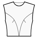 ドレス 縫製パターン - プリンセスシーム：センターウエストからアッパーアームホール+斜めダーツ